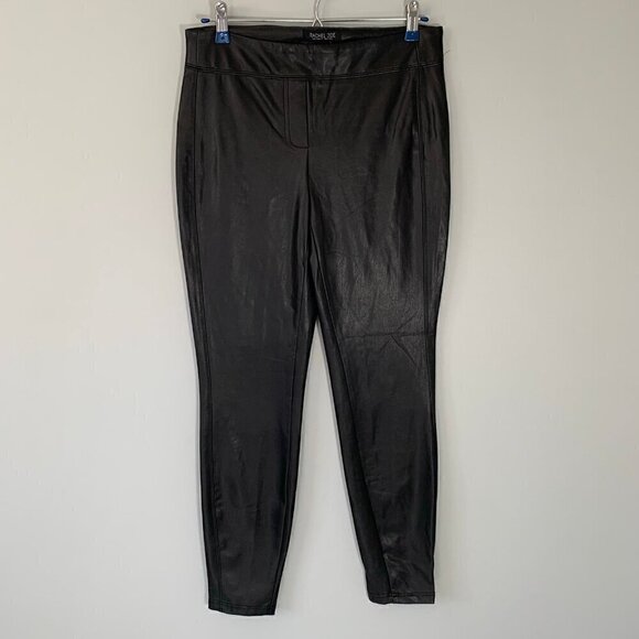 Rachel Zoe faux leather black leggings skinny stretch pull on elastic waist - Picture 1 of 10